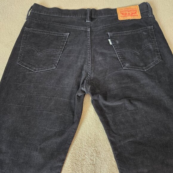 Y2K Levi's 514 Black Corduroy Pants Men's 34x32 Straight Fit - Picture 8 of 15